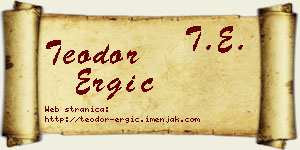 Teodor Ergić vizit kartica
